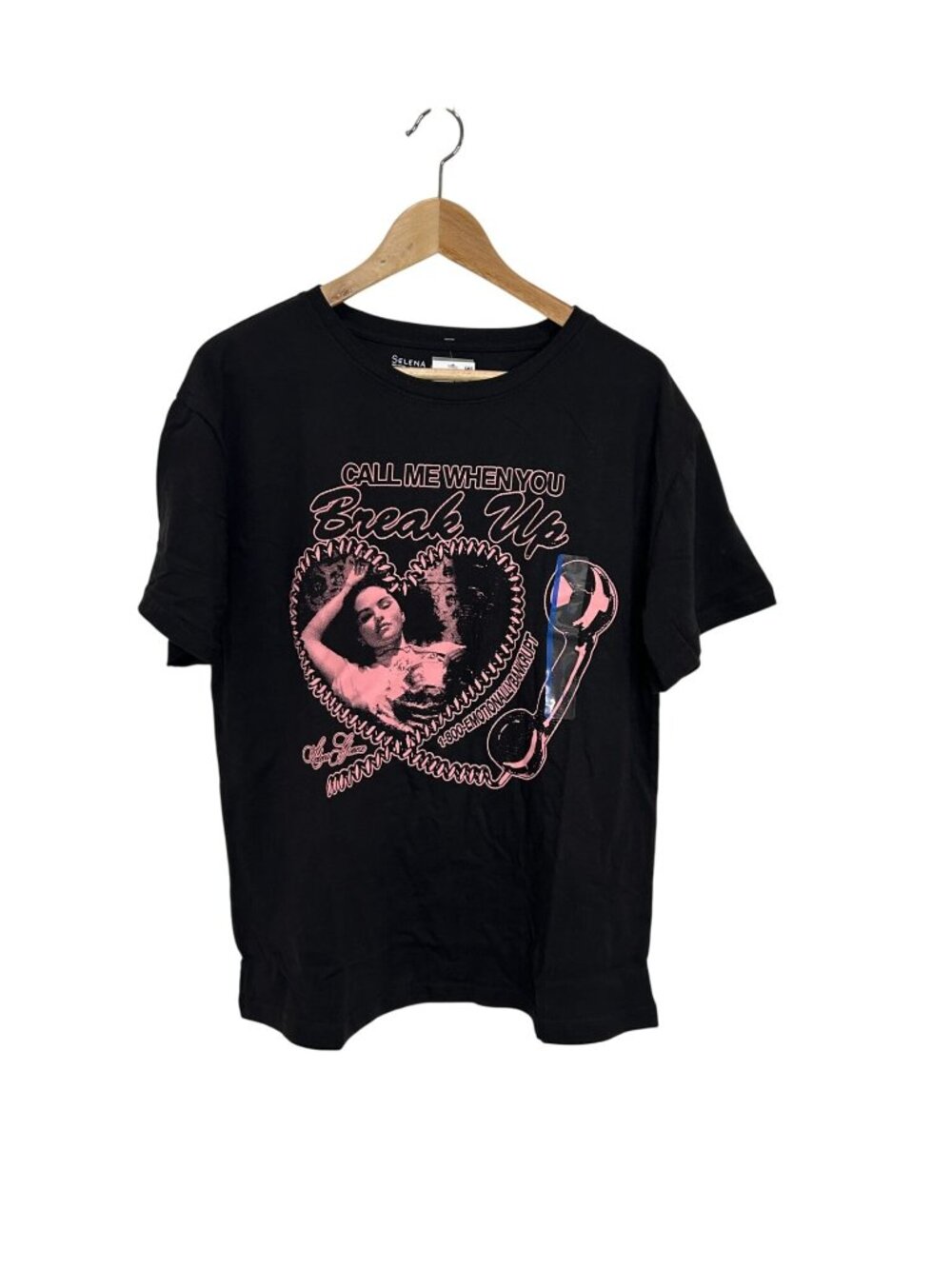 NWT Women's L Selena Gomez Call Me When You Break Up Short Sleeve Graphic Tee